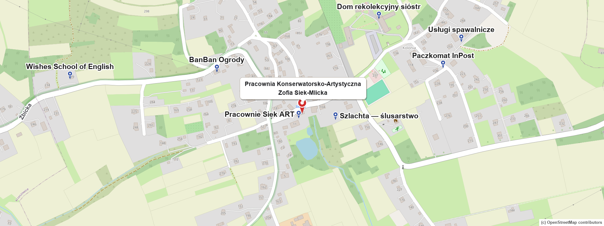 Mapa — Pracownia Konserwatorsko-Artystyczna Zofia Siek-Mlicka, Siedlec 3, 32-065 Krzeszowice